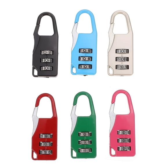 TALENO Door Padlock 6pcs 3-Digit Luggage Locks for Backpacks, Drawers, Suitcases, 2.17"X0.79"X0.28"