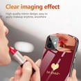 thumbnail image 4 of Cute Oval Heart-Shaped Tempered Glass Phone Case with Vanity Mirror for Phone 12 Pro, 4 of 7