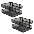 thumbnail image 6 of Mind Reader 2-Tier Stackable Paper Tray, Metal Mesh Desk Organizer for Files, Documents, and Mail, Office Desktop Storage, Set of 2, Black, 6 of 10