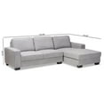 thumbnail image 4 of Baxton Studio Light Grey Fabric Upholstered Sectional Sofa with Right Facing Chaise, 4 of 8