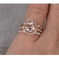 thumbnail image 2 of Sale 2.75 Carat 6mm Round Cut Morganite Ring Set in 10k Rose Gold with One Engagement Ring and 2 Wedding Bands, 2 of 4