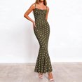thumbnail image 4 of asdoklhq Spring Summer Dress Spring Dresses Womens Summer Fashion Casual Printed Bodycon Split Dress Maxi Dress Army Green 2X, 4 of 7
