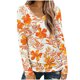 thumbnail image 2 of Ailaofu Long Sleeve Shirts for Women Fall Fashion Basic Trendy V-neck Floral Printed Casual Tops, 2 of 5