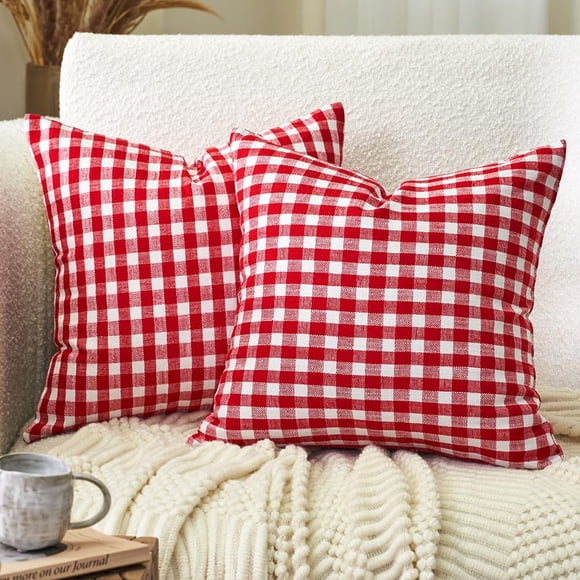 Juego de fundas de almohada decorativas CARRIE HOME, 16 x 16 cm, color rojo