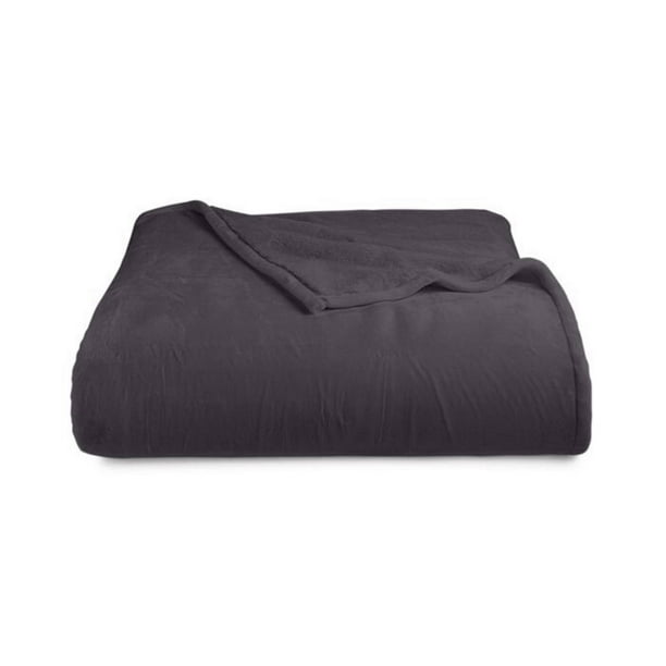 Berkshire Blanket Luxe Reversible Plush King (108 Inch x 90 Inch) Blanket, Gray