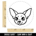 thumbnail image 2 of Chihuahua Dog Head Self-Inking Rubber Stamp Ink Stamper - Sky Blue Ink - Small 3/4 Inch, 2 of 7