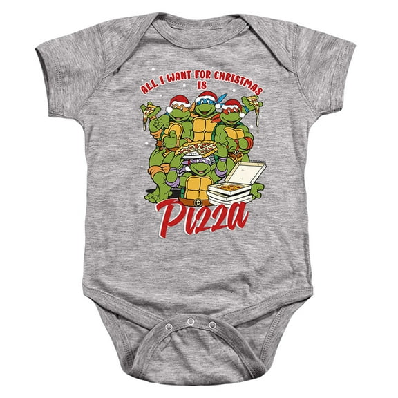 Teenage Mutant Ninja Turtles Christmas Pizza Unisex Infant Snap Suit for Baby