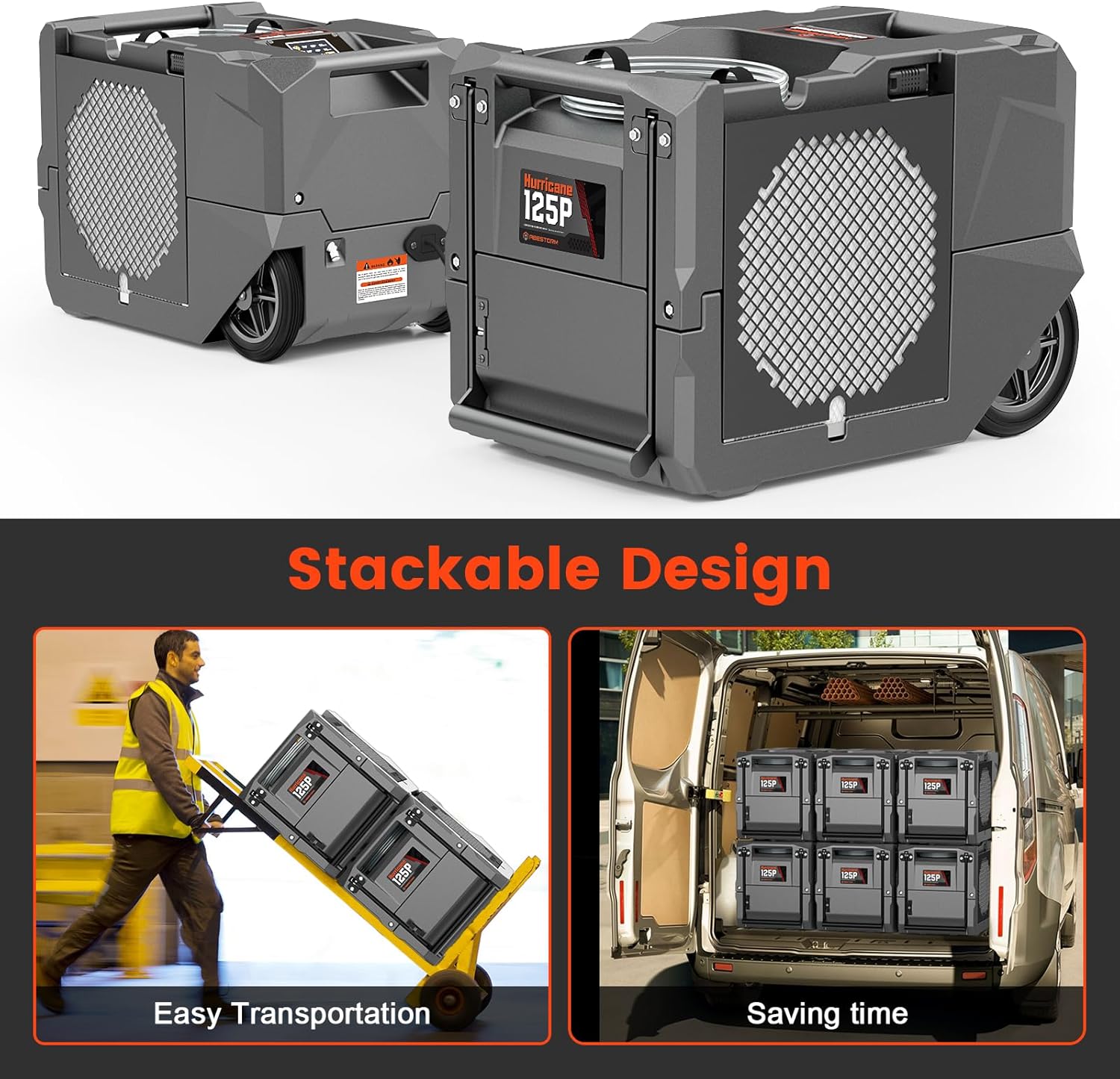 Abestorm 264 PPD Commercial Dehumidifiers with Pump and Drain Hose, Up to 3,000 Sq.Ft,Portable Industrial Dehumidifiers for Large Space, Basement, Home and Garage, Auto Defrosting