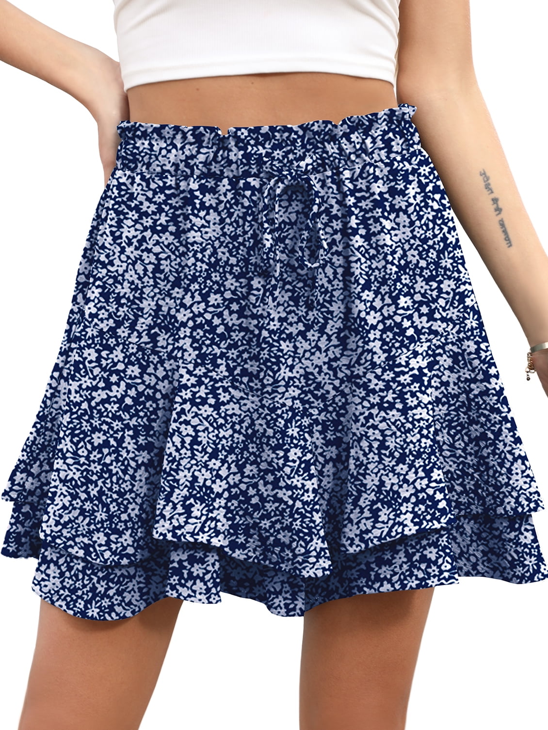 ARTS&SCIENCE skirt navy 花柄 cn60438864.jpg
