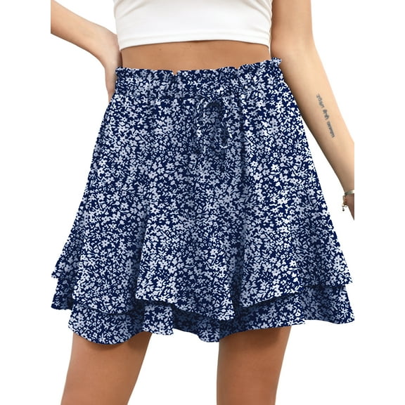 Cueply Flowy Shorts for Women Mini Tennis Skirt Ruffle Tiered Skorts Running Workout Sports Shorts