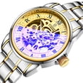 thumbnail image 2 of Men's watch, fully automatic mechanical watch, Korean version, business style, double-sided hollow design, new mechanical men's wristwatch, fashionable watch, 2 of 9