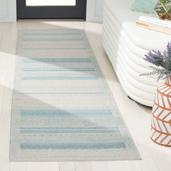 SAFAVIEH Cabo Lyla Striped Runner Rug, Beige/Green, 2'3" x 8'