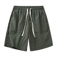 thumbnail image 2 of Mens Shorts Athletic Summer Casual Cropped Pants Beach Bermuda Nylon Shorts Outwear Army Green L, 2 of 7