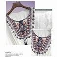 thumbnail image 3 of Women's T-Shirts Top Bohemian Style Vintage Embroidered Top T Shirt Showing Thin Mid Length Loose Chic Top Fashion Versatile Pullover Tshirt, 3 of 8