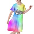 thumbnail image 1 of RXIRUCGD 2025 Vêtements d'Été pour Enfants 3-12 Ans Mode pour Enfants Pyjama Imprimé de Rêve Nuisette Mi-Mollet, 1 of 3