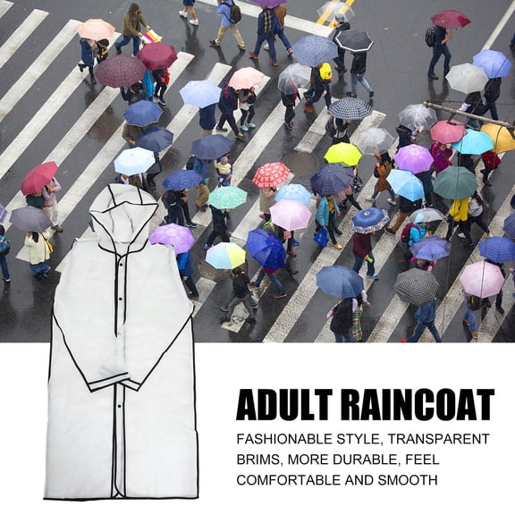 CATIEBYE Black Full Body Transparent Raincoat with Adjustable Drawstring for Adults