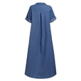 thumbnail image 4 of Women's Casual Solid Denim Dress Turn-Down Collar Button Loose Long Dress Womens Casual Dresses Surplice Dress for Women Back Dress for Women Wrap Dresses Summer Dresses Maxi Maxi Summer Dresses for, 4 of 6