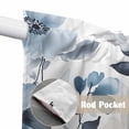 thumbnail image 2 of Blue Spring Floral Kitchen Window Curtains, Swag Curtains Valance for Bedroom Living Room Bathroom, Watercolor Summer Flowers Abstract Rod Pocket Window Curtain Block Drapes 2 Panels 36"x45", 2 of 9