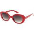 thumbnail image 2 of Retro Thick Chunky Oval Sunglasses Neutral Colored Round Lens 52mm (Red / Lavender), 2 of 4