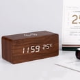 thumbnail image 4 of Wood Digital Alarm Clocks for Bedrooms with 5W Wireless Charging Pad for Smartphones, Sound Control, Snooze, Brightness Adjustable, Temperature Display Multi-function Bedside Cock, 4 of 7