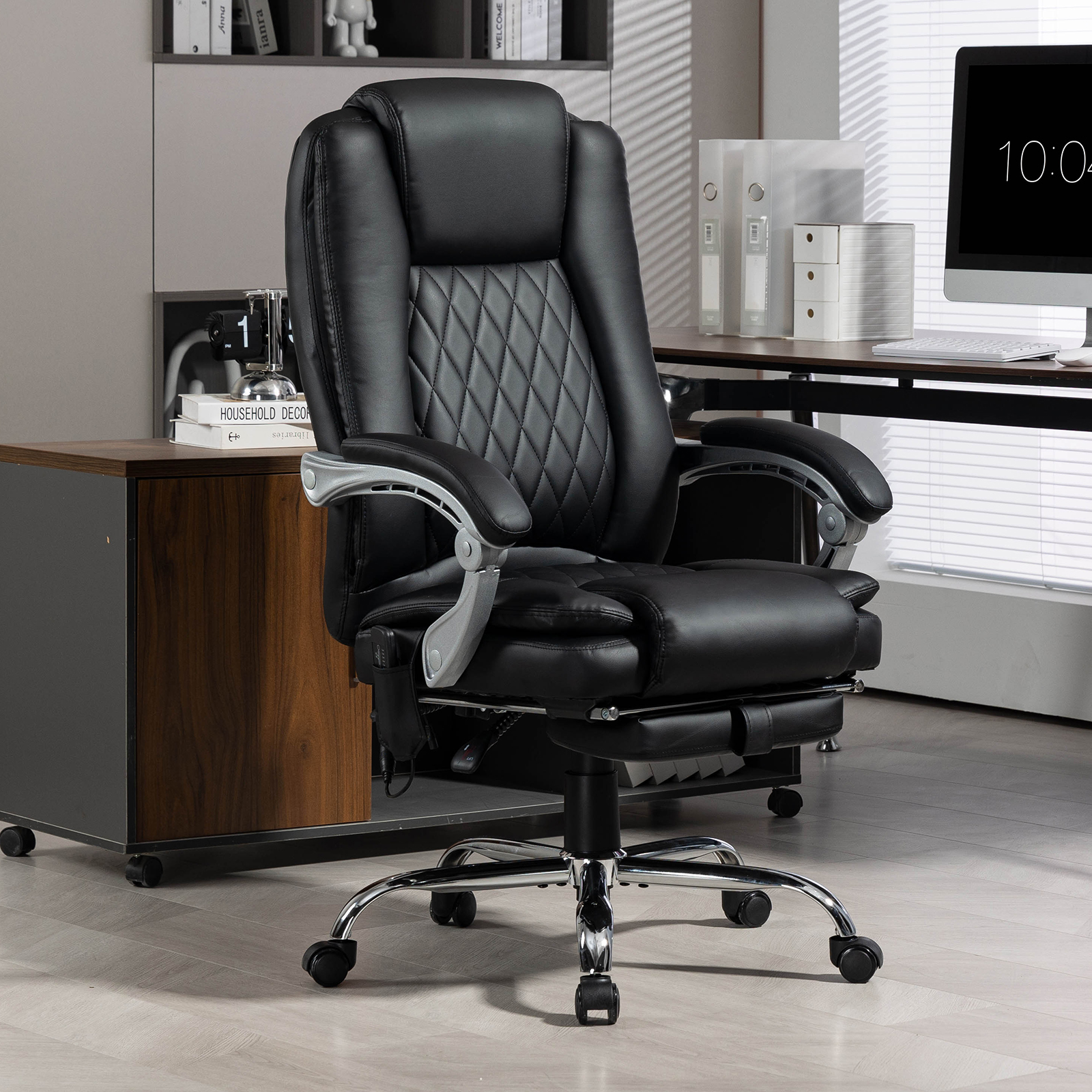 400lbs Big and Tall Executive Leather Office Chair with footrest Heavy Duty, Reclining, and Stylish Computer Desk Chair
