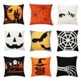 thumbnail image 5 of Wangscanis Housse de Coussin, Motifs de Dessin Animé d'Halloween Taie d'Oreiller Carrée, 5 of 5
