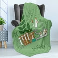 thumbnail image 4 of Lab Soft Flannel Fleece Throw Blanket, Biology Laboratory Workspace and Research Equipment Concept Illustration, Cozy Plush for Indoor and Outdoor Use, 50" x 70", Pale Green Multicolor, by Ambesonne, 4 of 5
