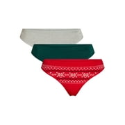 Holiday Time Women's Seamless Thong Panties, 3-Pack, Sizes S-2XL