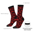thumbnail image 4 of KLL Red Skulls Print Cool Socks Men's Women's Crew Socks Funny Crazy Novelty Stockings, 4 of 6