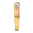 thumbnail image 3 of Wellingsale Men's Solid 14k Tri 3 Color Gold Polished CZ Cubic Zirconia Wedding Band - Size 10, 3 of 5