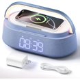 thumbnail image 1 of wonima11 6-in-1 Bluetooth Speaker with Wireless Charging, FM Radio,Bedrooms Dimmable Nights Light, Snooze Function for Home, Office, Wireless Charger Compatible iPhones 16/15/14/13/12, 1 of 1