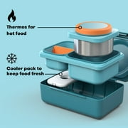 OmieBox UP is an Insulated Bento Lunch Box with a 12oz Thermos - Teal Green by OmieLife