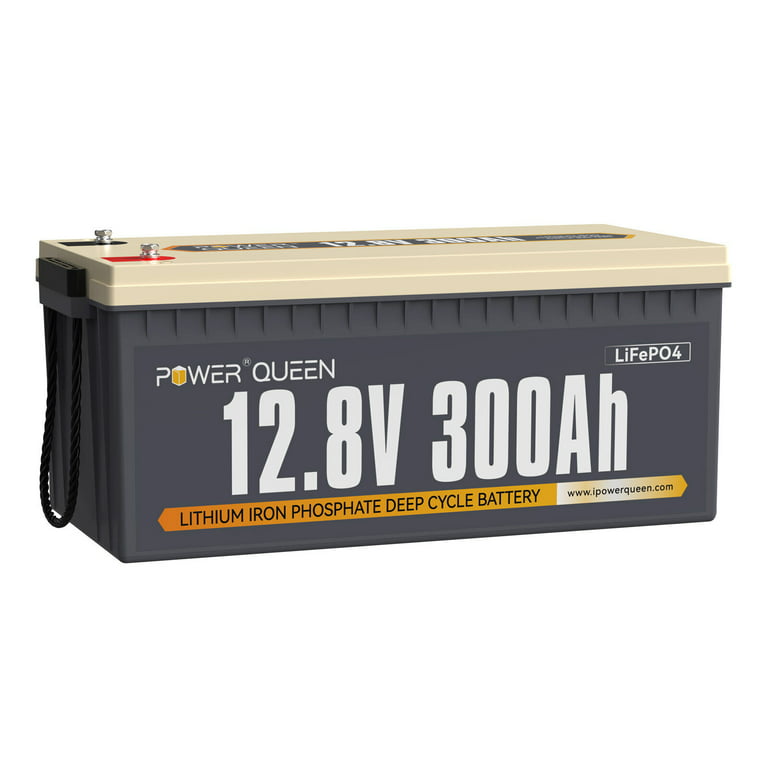 Power Queen 12V 300Ah LiFePO4 Lithium Battery Built-in 200A BMS
