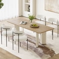 thumbnail image 6 of Xukmct 4 Pack Modern Armless Side Chair with Metal Legs, Velvet Upholstered Seat Dining Chair for Living Room, Restaurant, Beige, 6 of 9