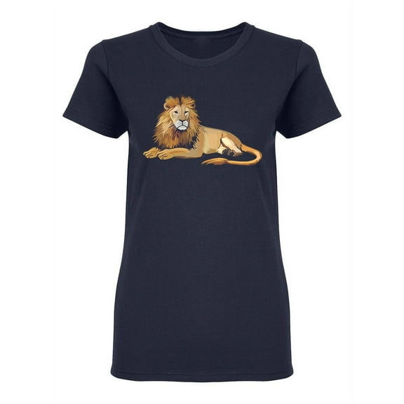 Lion Lying Down Design Shaped T-Shirt Women -Image by Shutterstock, Female Small