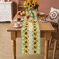 thumbnail image 2 of Sunflowers Table Runner 120 Inches, Farmhouse Green White Plaid Vintage Rustic Plants Bed Runner Dresser Scarves Tabletop for Indoor Outdoor Parties/Ceremony/Banquet, 13"x 120", 2 of 9
