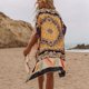 thumbnail image 2 of Kimono de playa con estampado floral para mujer, cárdigan largo, chal, manga 3/4, cubierta suelta, 2 of 9