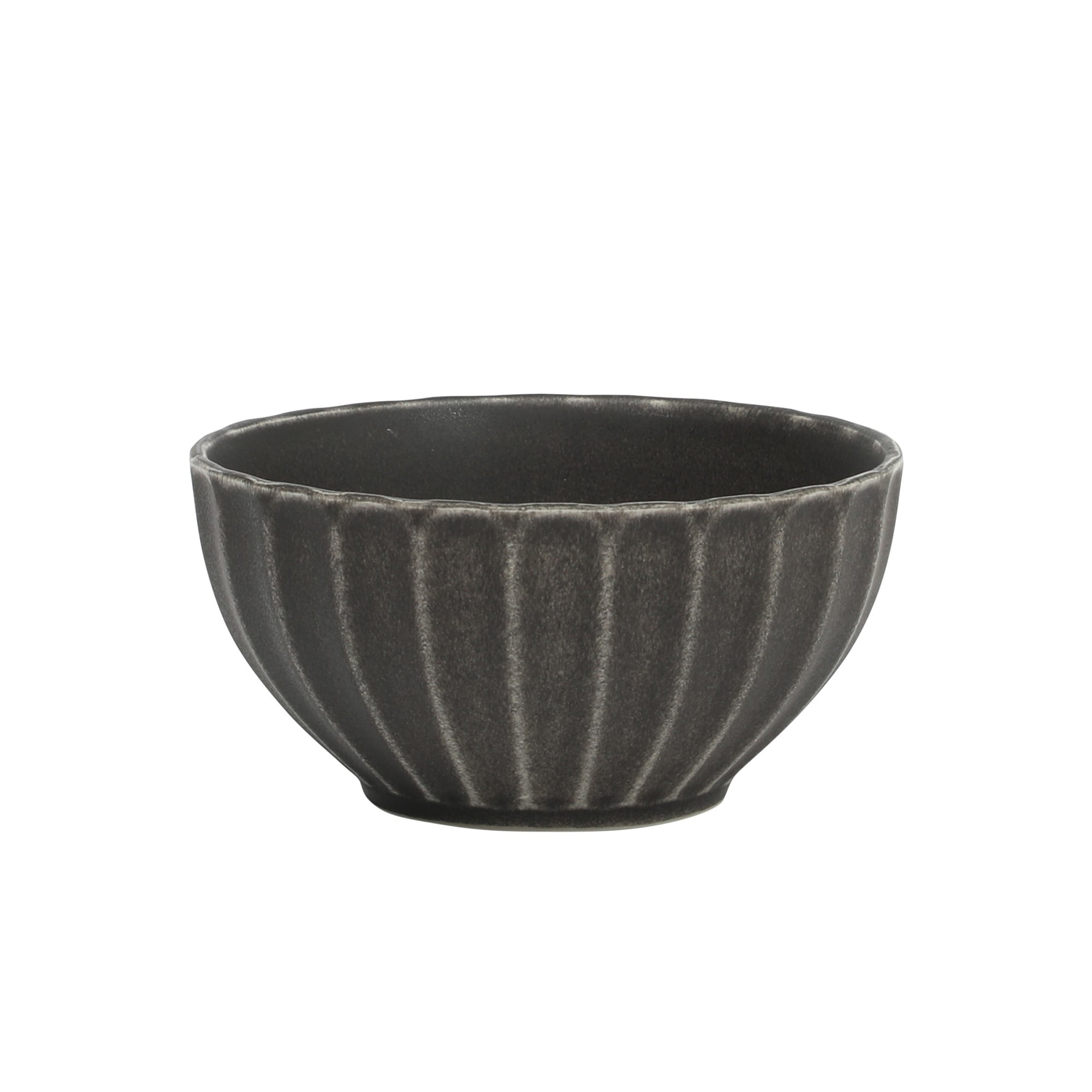 Gibson Elite Malibu Shore 16 Piece Scallop Stoneware Reactive Glaze (Service for 4) Ceramic Plates and Bowls Dinnerware Set - Black