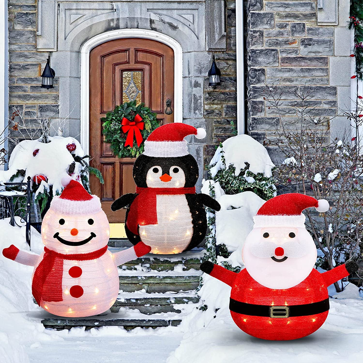 1pcs Lighted Christmas Santa Claus with 40 LED, Battery Operated Light