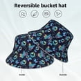 thumbnail image 3 of Vsdgher Blue Butterfly Print Bucket Hat for Men&Women Bucket Hat Reversible Summer Double-Side-Wear Travel Gardening, Beach, Camping, Hiking, Fishing Cap, 3 of 5