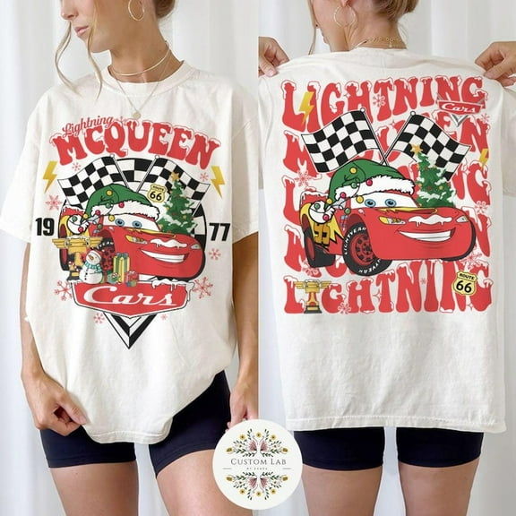 Two-sided Disney Cars Christmas Shirt, Lightning McQueen Mater Hudson Sally Very Merry Christmas Party, Cars Land Holiday Family Xmas Trip