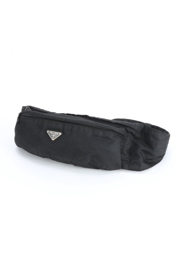 Pre-Owned Prada Tessuto Nylon Triangle Logo Body Bag/Waist Pouch in Black for Men