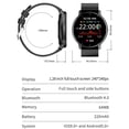 thumbnail image 3 of Reloj inteligente Hugo pantalla táctil de 1,28 pulgadas Podómetro Modos deportivos múltiples de salud Reloj deportivo negro, 3 of 9