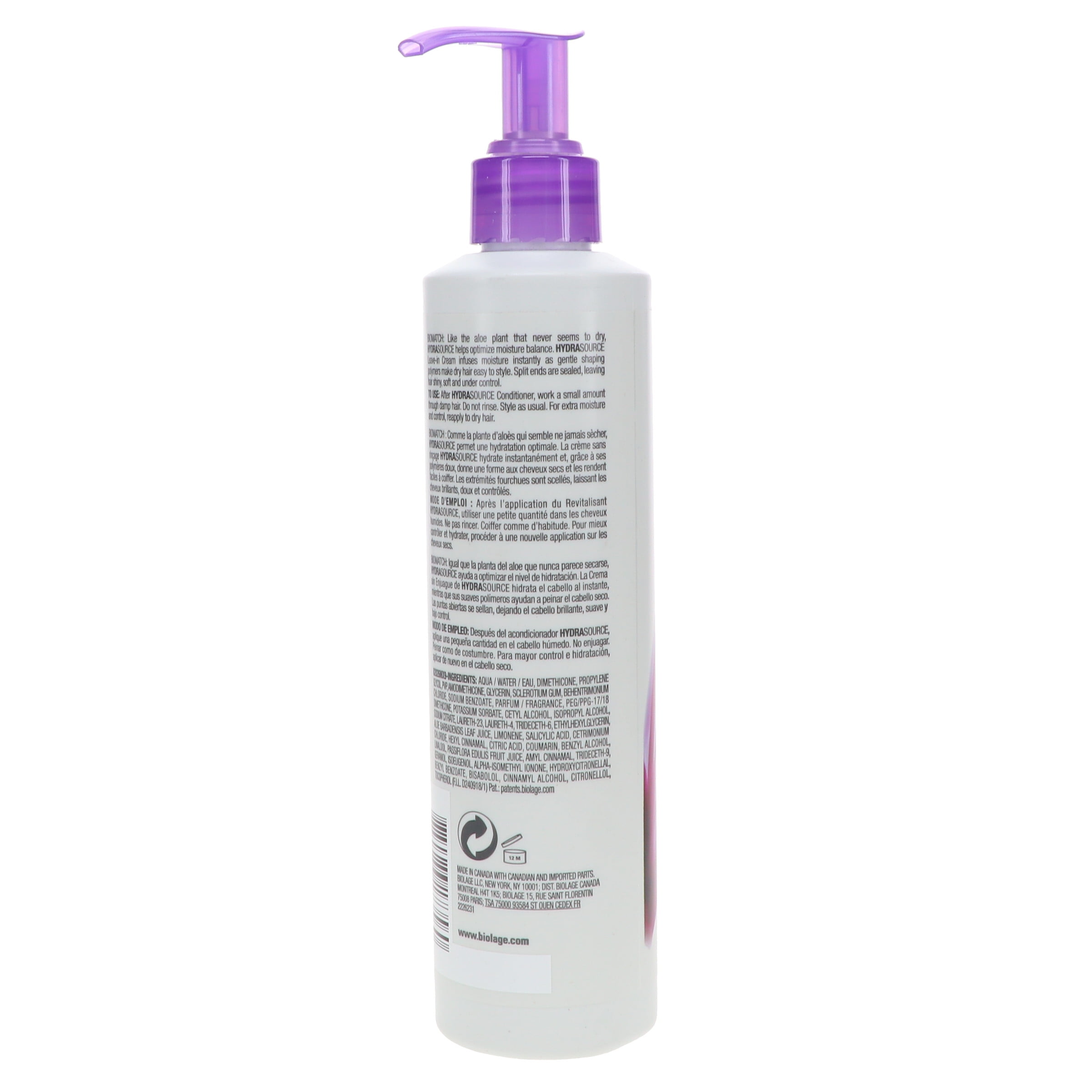 Biolage Hydrasource Daily Leave-In Cream by Matrix for Unisex - 8.5 oz Cream