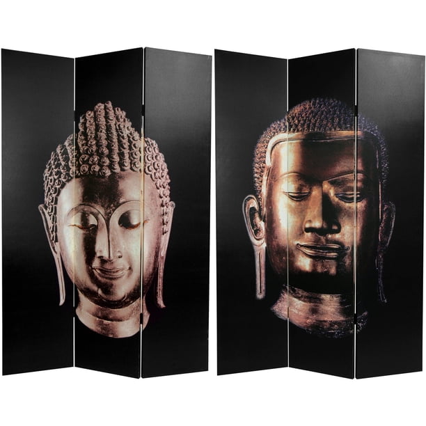 Oriental Furniture 6 ft. Tall Double Sided Buddha Canvas Room Divider