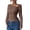 Brown, variant on Womens Early Fall Fashion Long Sleeve T Shirts Asymmetrical Ribbed Fitted Trendy Going Out Tops Y2K Outfits