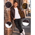 thumbnail image 6 of Heting Boys Faux Leather Motorcycle Jacket with Removable Hood Warm Fleece Lining Windproof PU Bomber Coat for Fall Winter Burgundy 4-5, 6 of 9