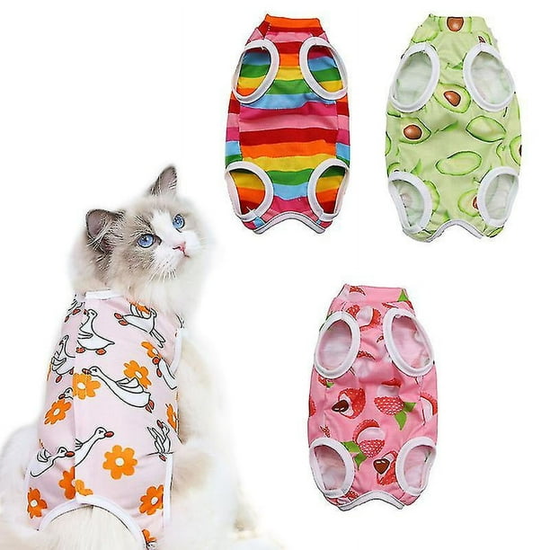 Grey Traje de recuperación para gatos, ropa de esterilización para gatos, cuello transpirable, alternativa
