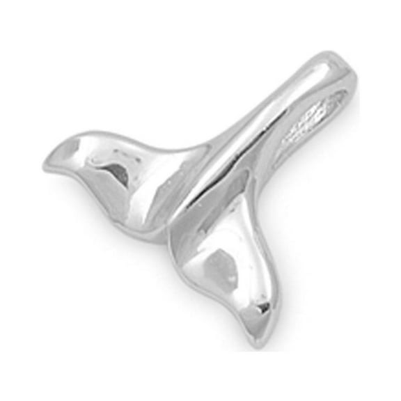 Animal Shiny Whale Tail Pendant .925 Sterling Silver Ocean Beach Dolphin Charm Jewelry Female Unisex