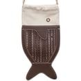 thumbnail image 6 of Hzzsbu Cute Fish Shape Crossbody Bag, Hollow Woven Leather Drawstring Shoulder Purse, 6 of 7